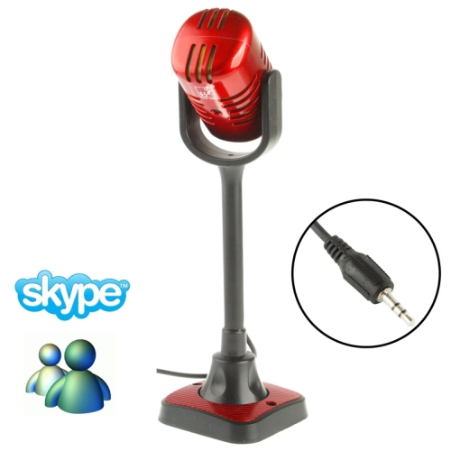 Retro Style Hi-fi Audio Network Microphone with Holder for PC / Laptop Red - Click Image to Close